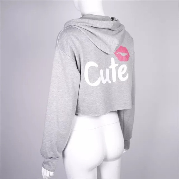 “Cute” cropped light weight hoodie. - Picture 3 of 3